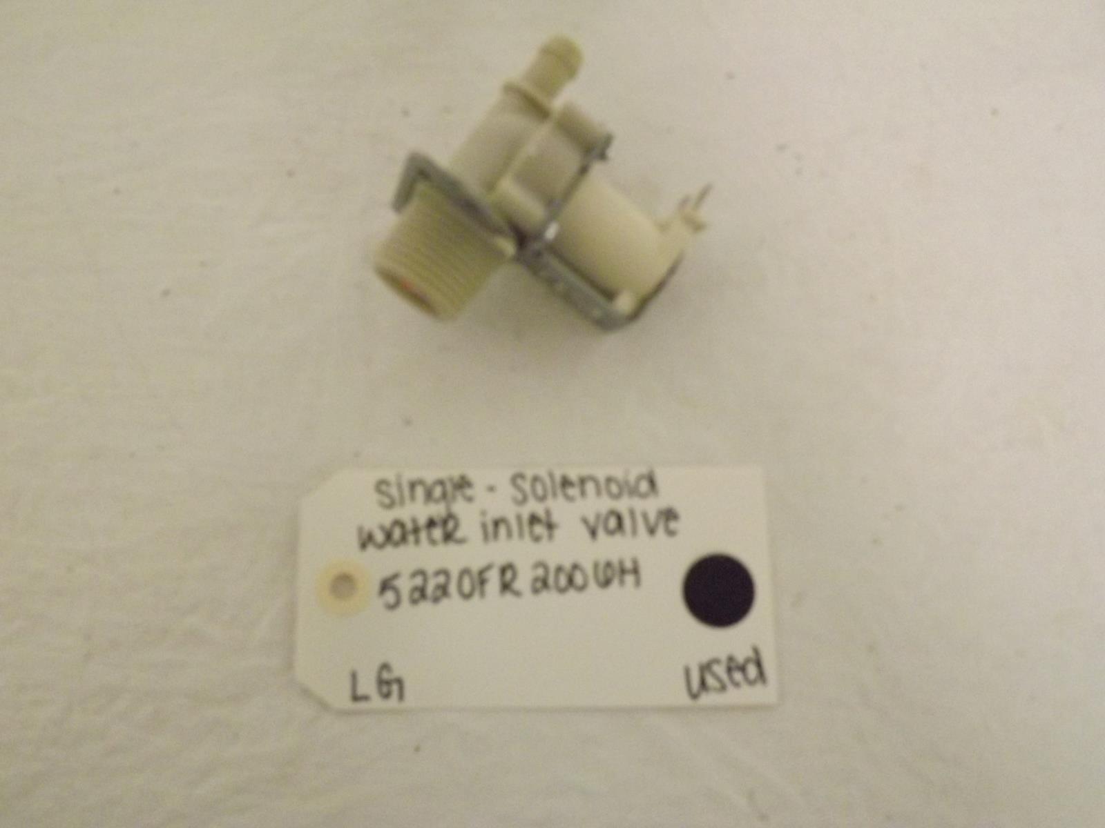 LG Washer 5220FR2006H Single-Solenoid Water Inlet Valve Used LG Washer 5220FR2006H Single-Solenoid Water Inlet Valve Used